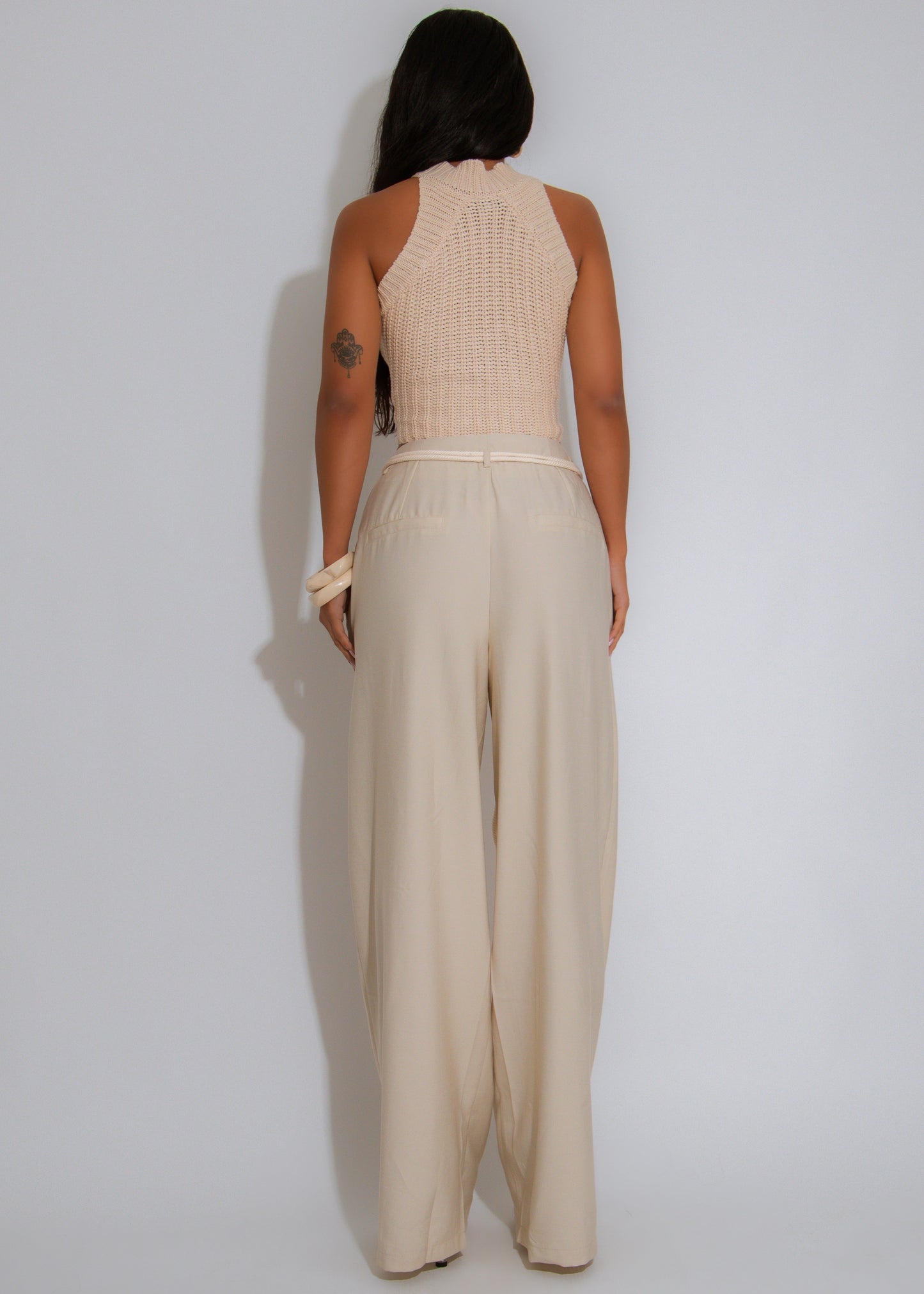 Bloom Bound Floral Crochet Crop Top Nude