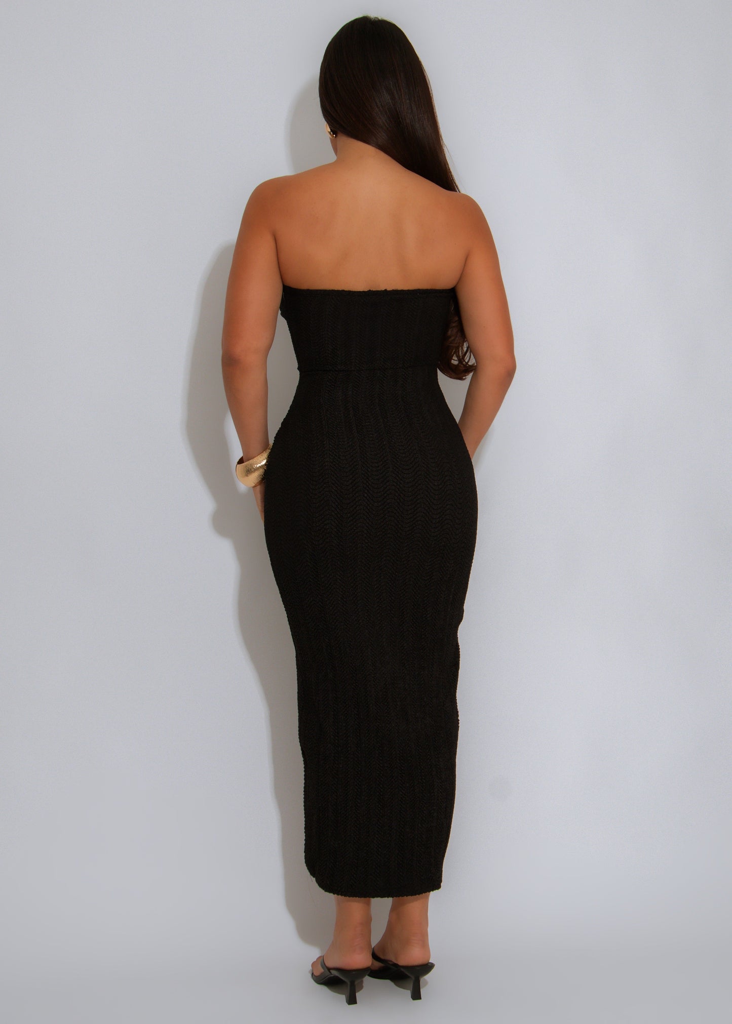 Wrapped in Luxe Midi Dress Black