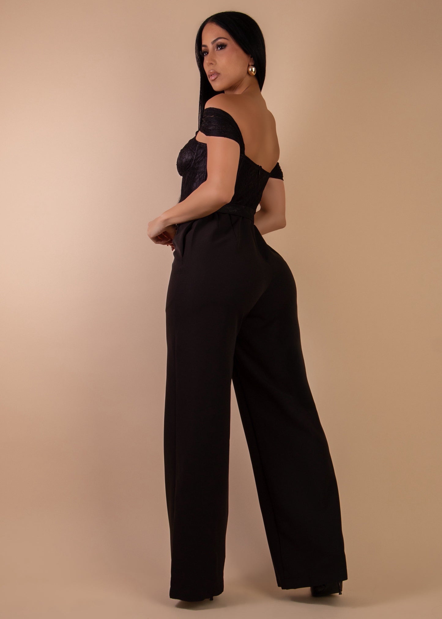 Shadow Muse Lace Jumpsuit Black