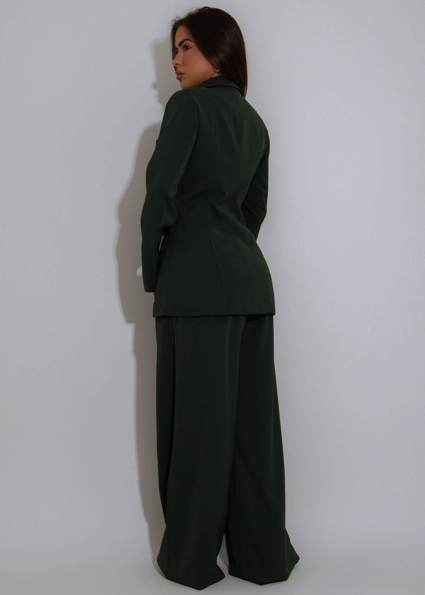 Executive Drama Pant Set Green