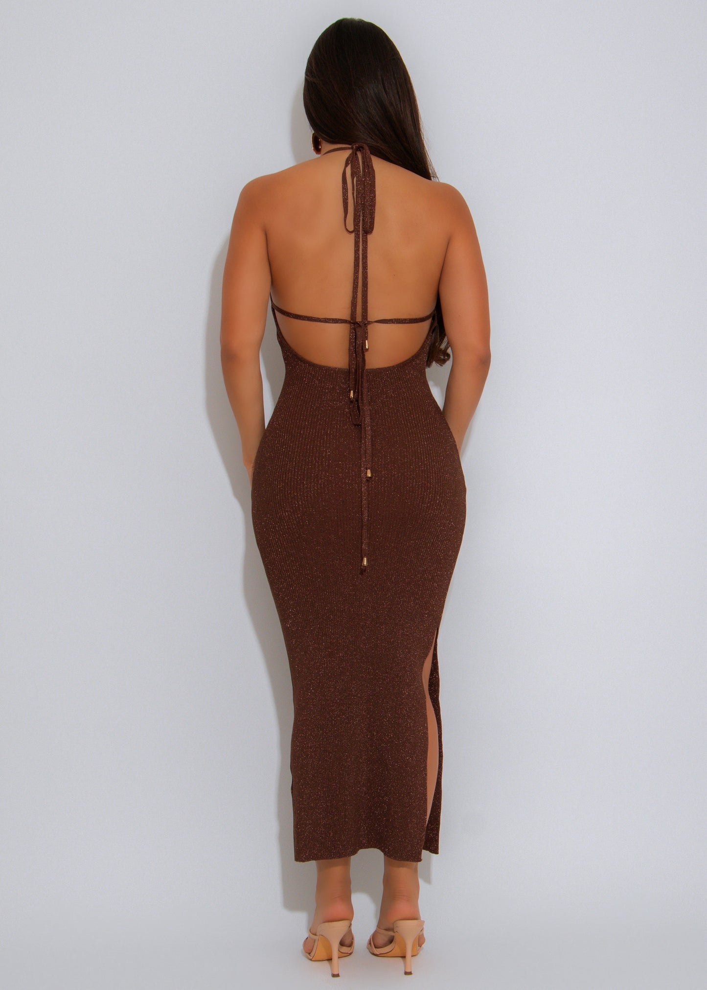 Siren Flow Midi Dress Brown