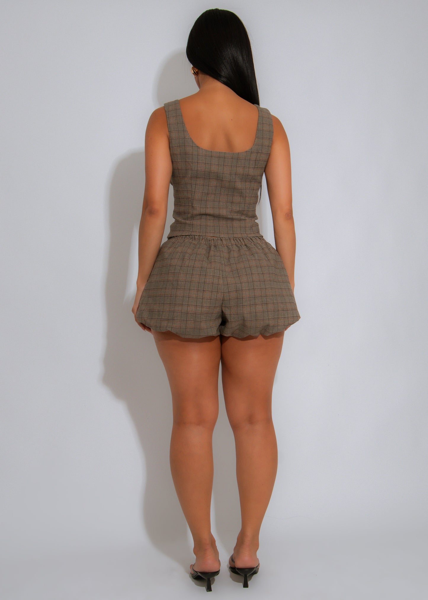 Good Girl Vibes Stripes Short Set Grey