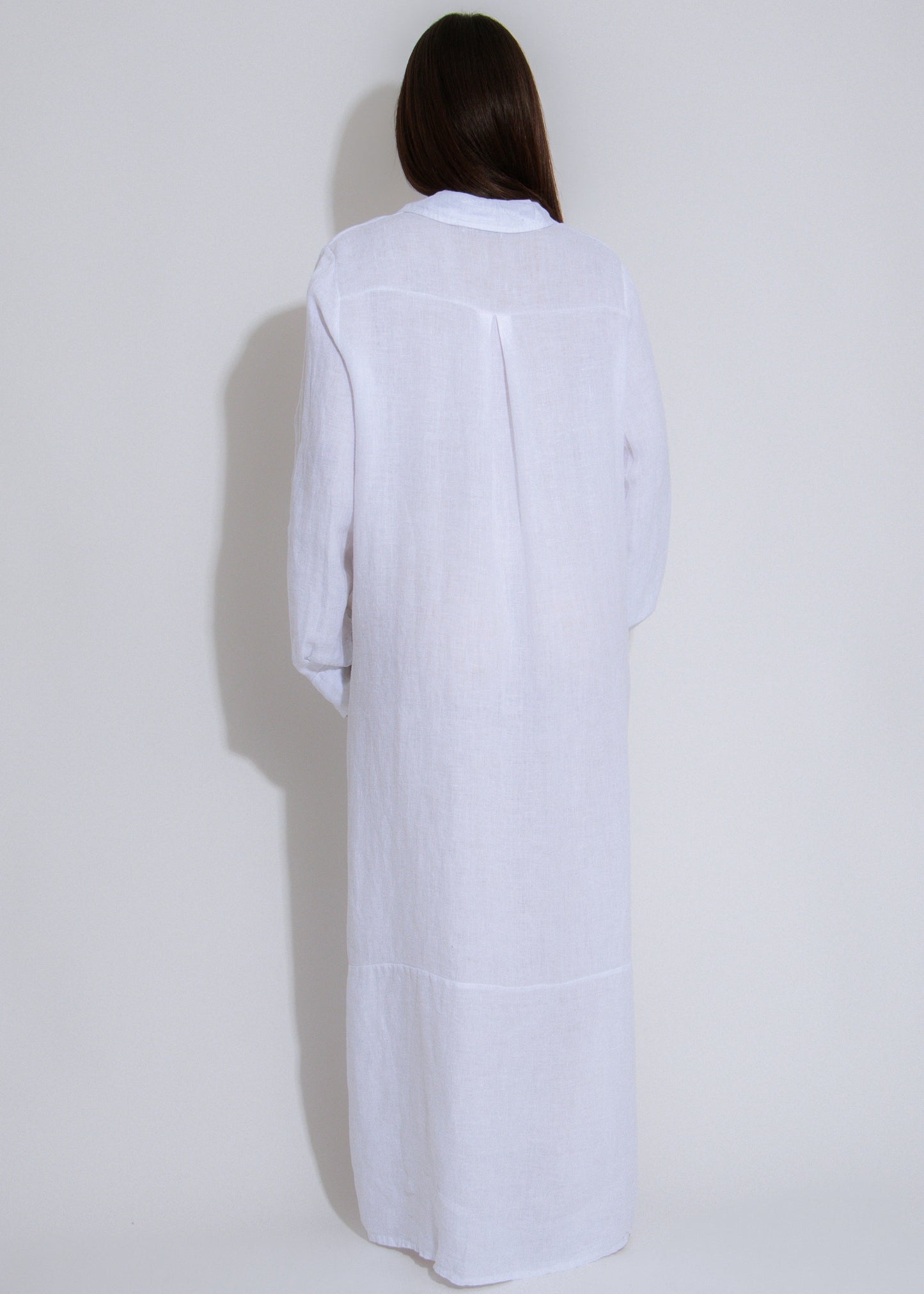 Seastone Linen Maxi Dress White
