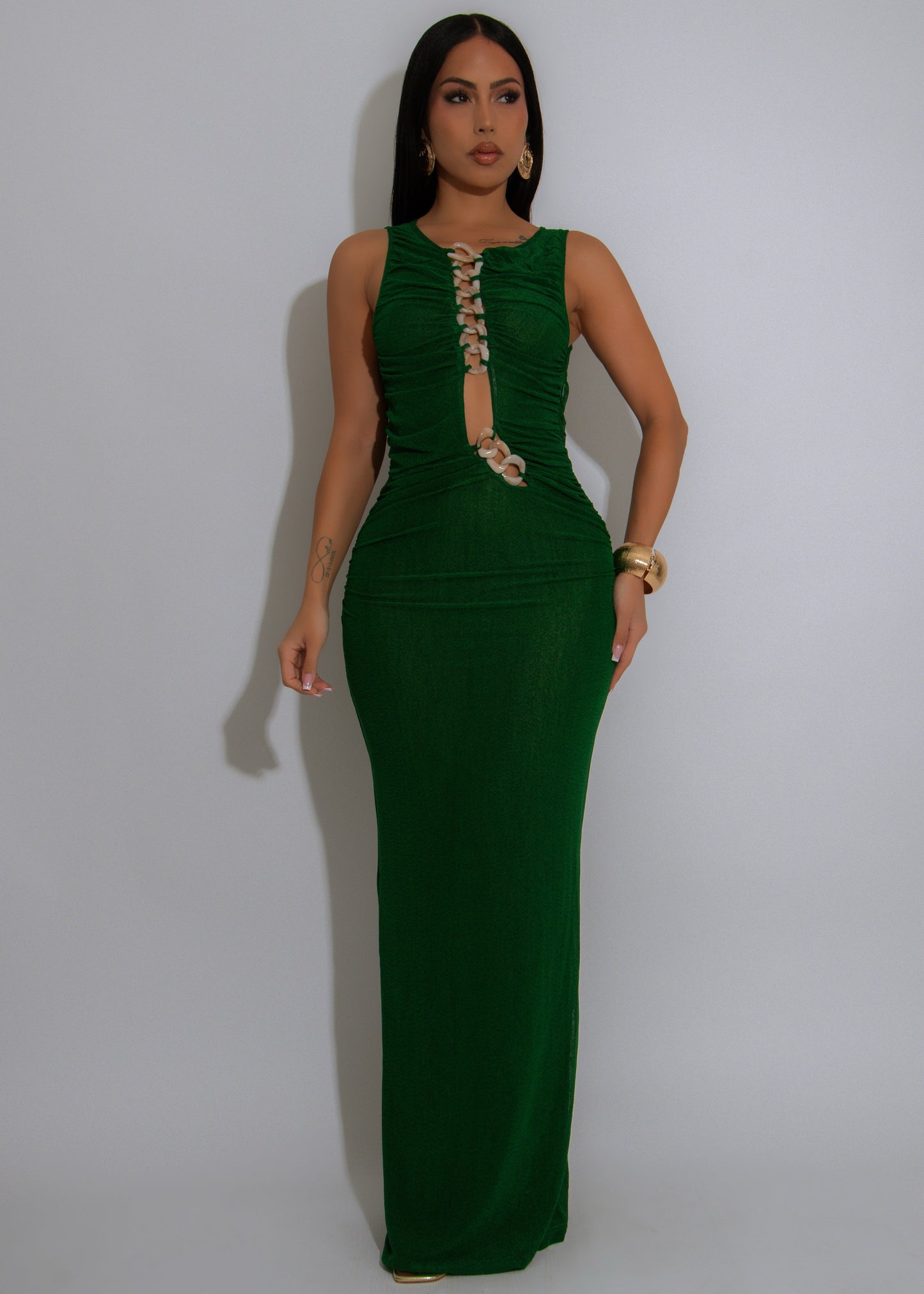 Love Or Lust Mesh Maxi Dress Green