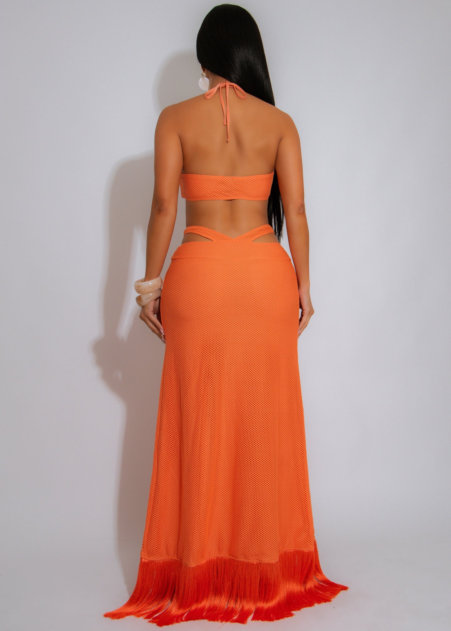 Siren’s Whisper Shell Maxi Dress Orange