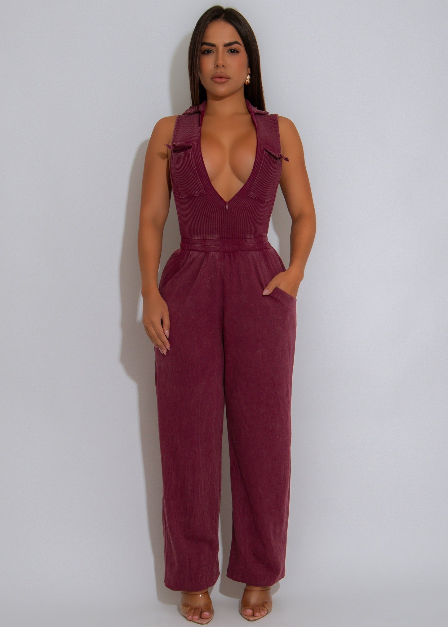 Ribbed Revival Jumpsuit Pink