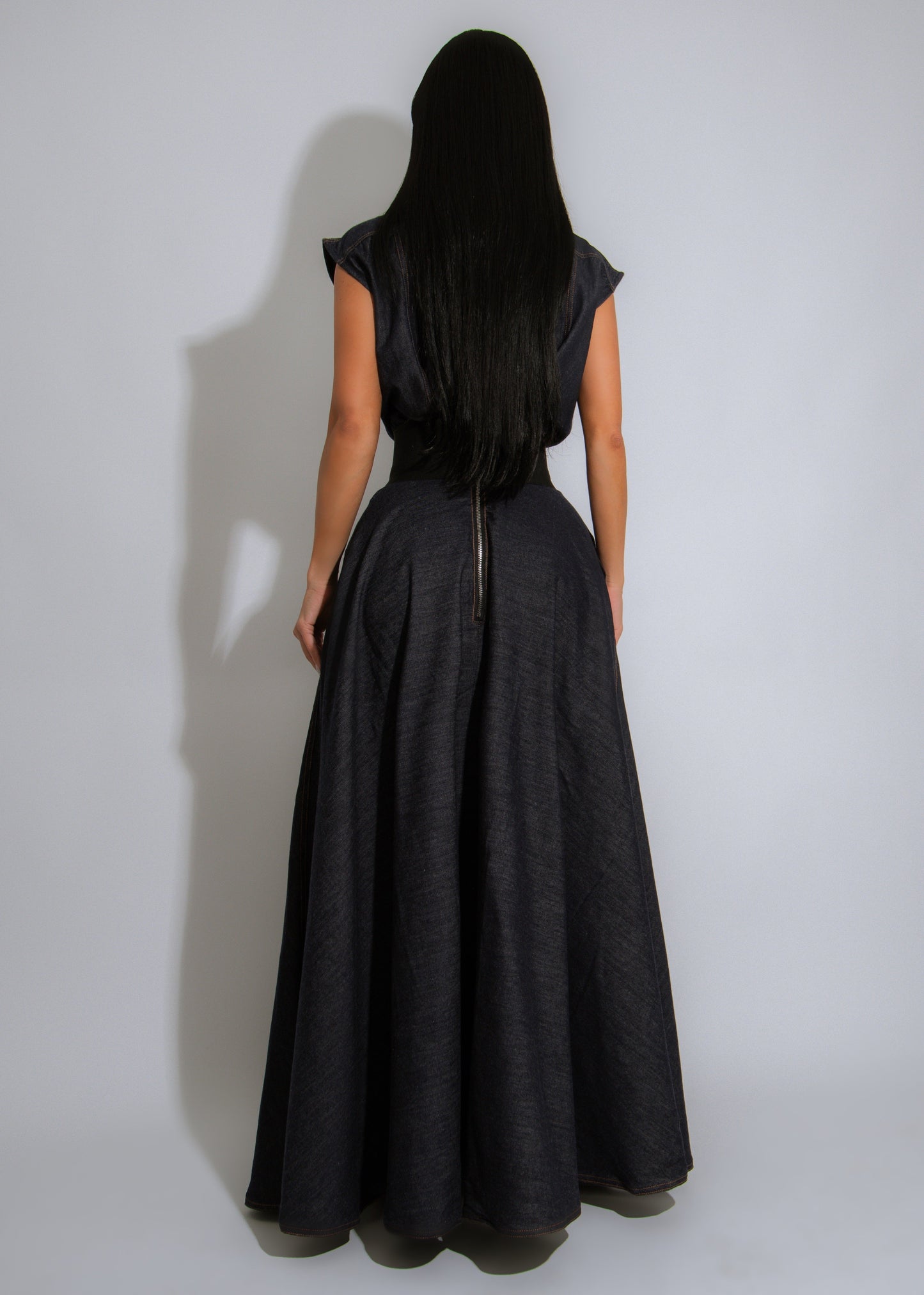 Western Muse Skirt Set Dark Denim