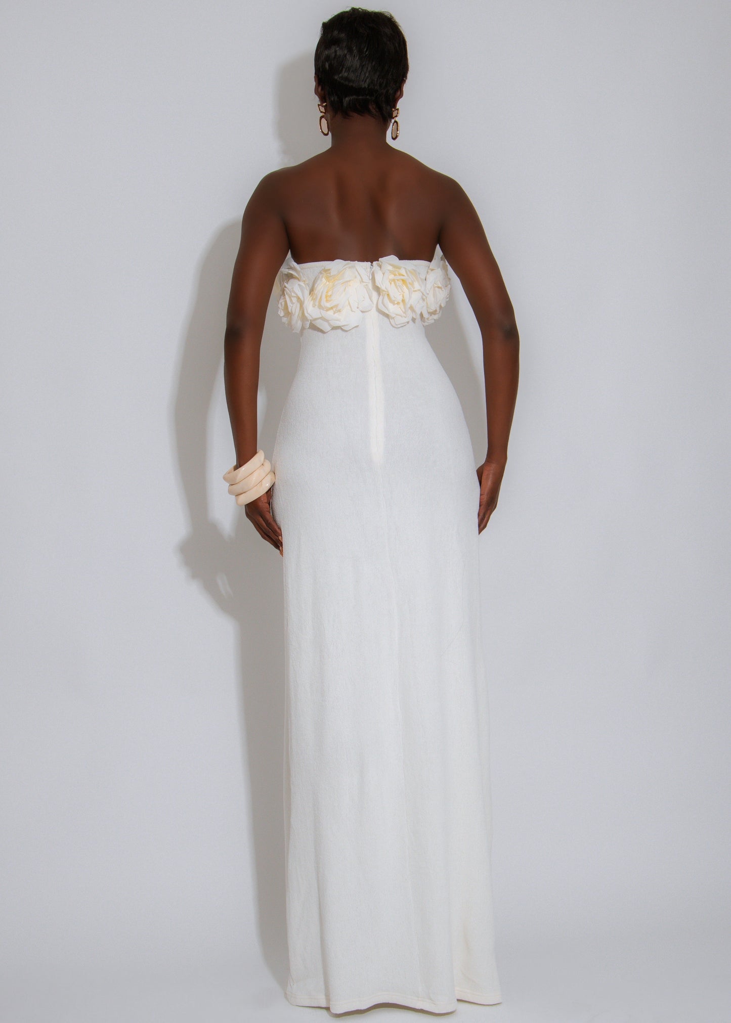 Spring Floral Love Maxi Dress White