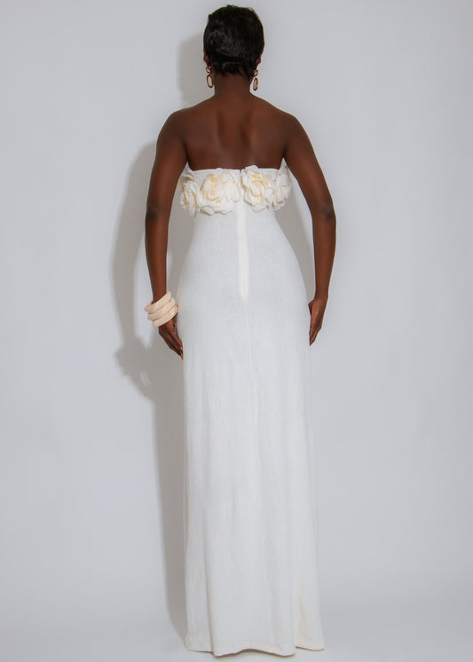 Spring Floral Love Maxi Dress White