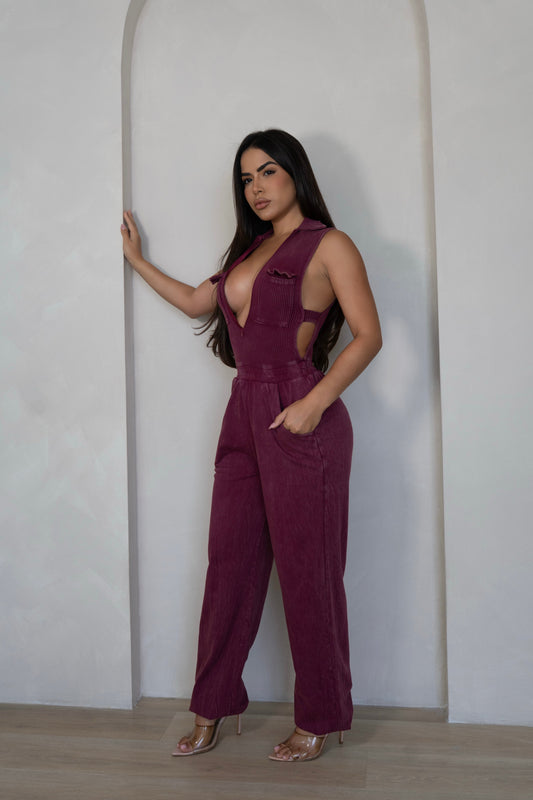 Ribbed Revival Jumpsuit Pink