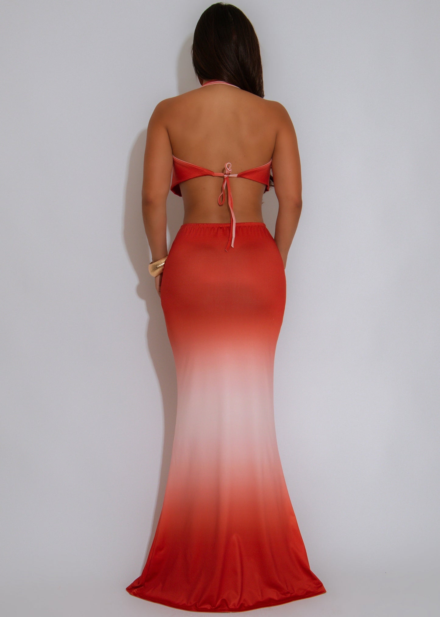 Horizon Allure Ruched Skirt Set Orange