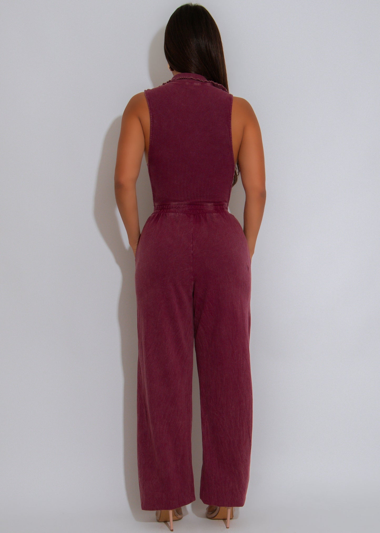 Ribbed Revival Jumpsuit Pink