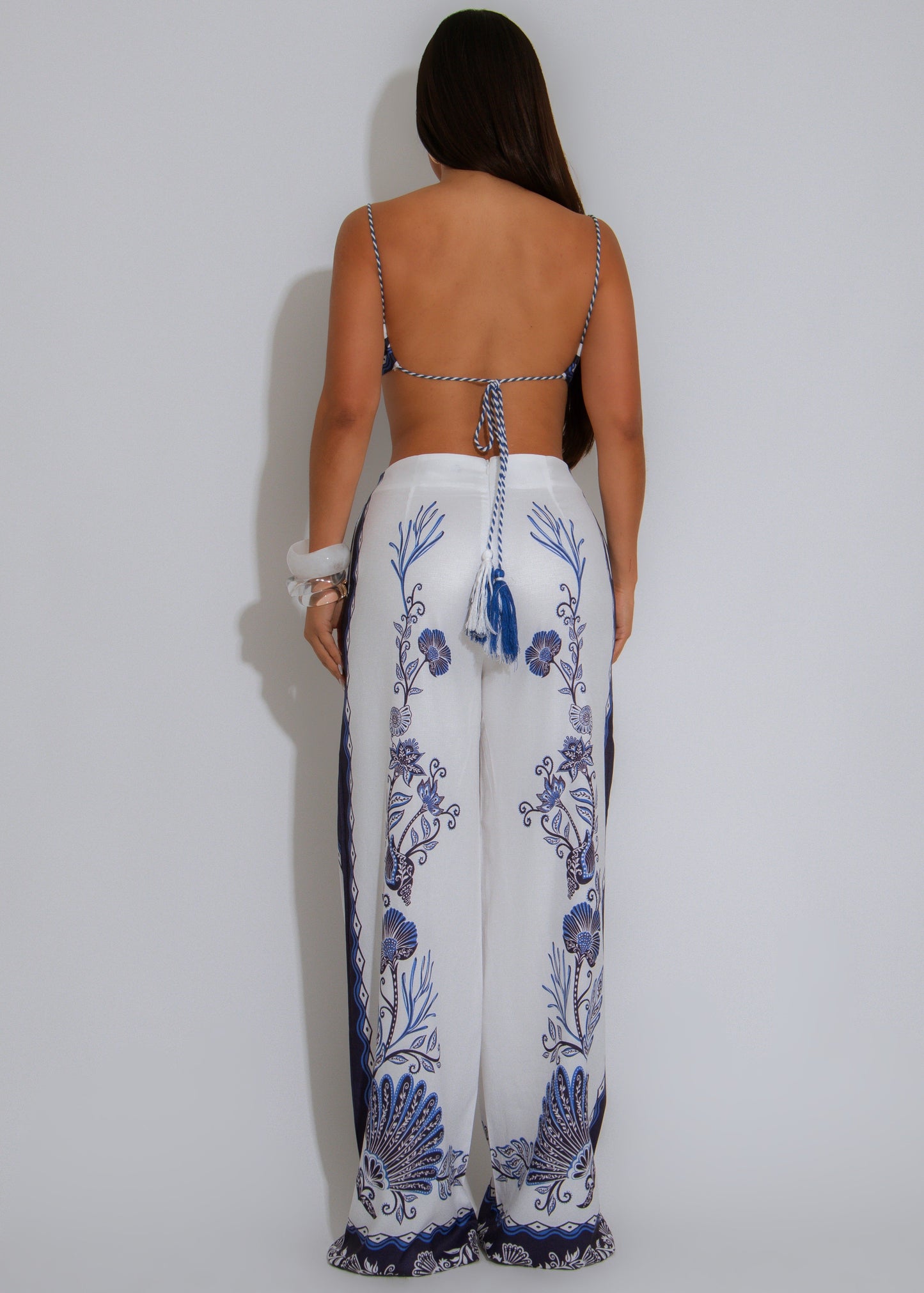 Shell Muse Ruched Pant Set White