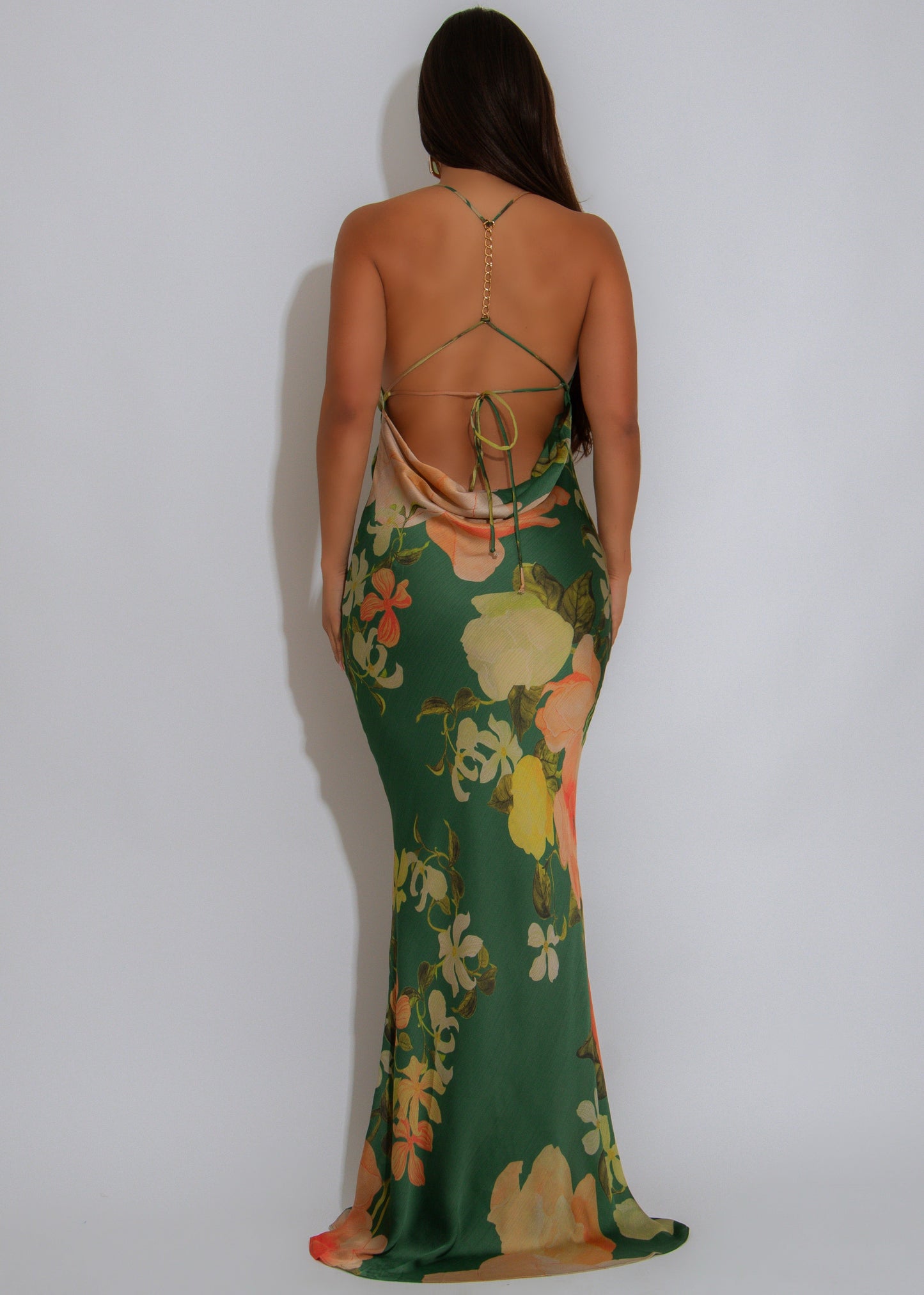 Botanical Escape Floral Maxi Dress Green