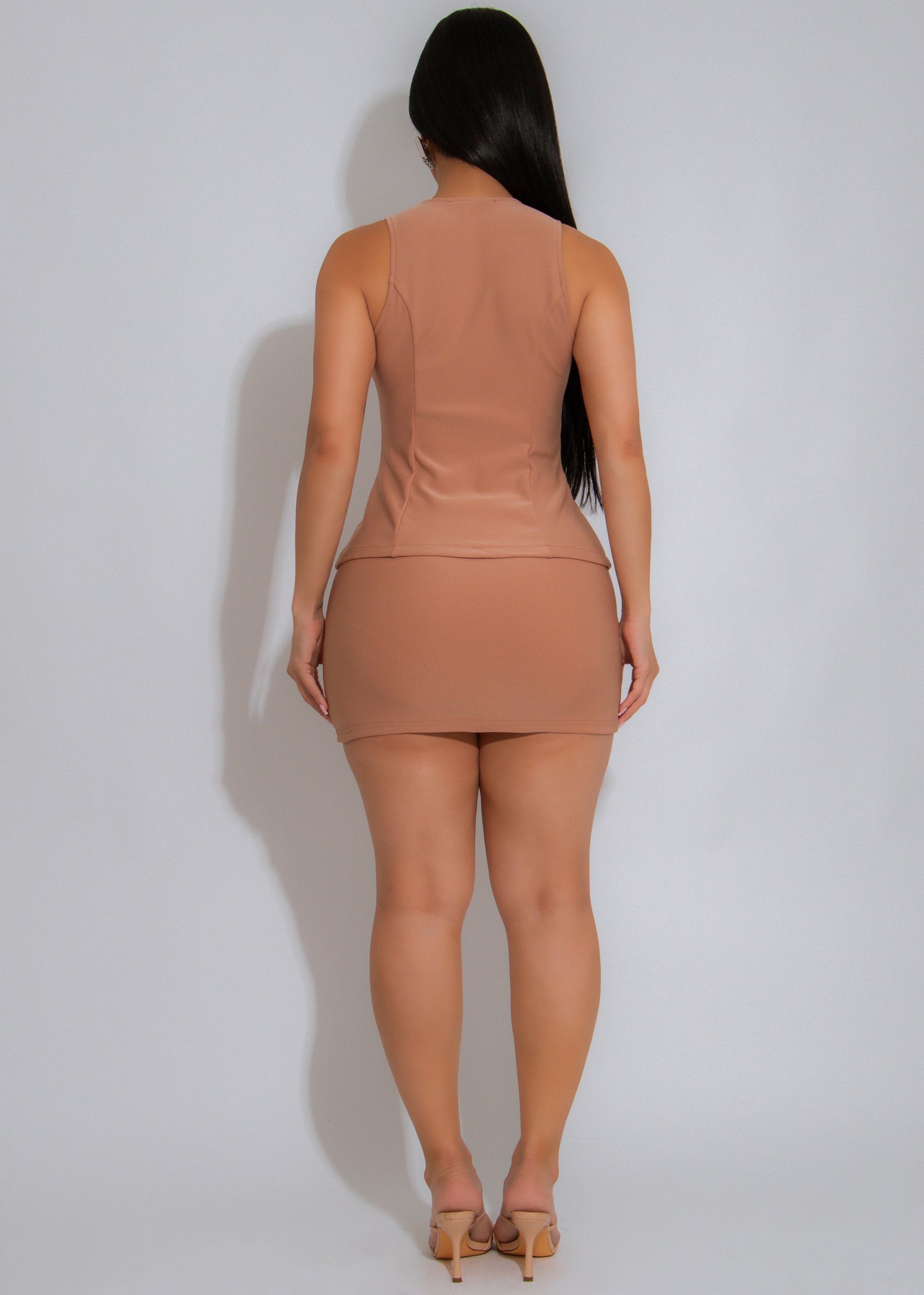 Command Attention Skirt Set Nude