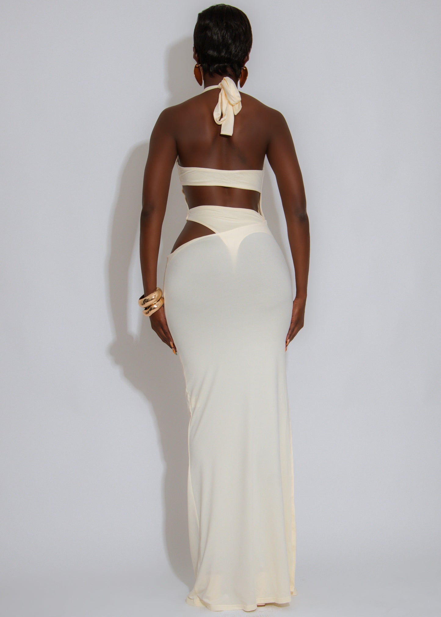 Tidebreaker Ruched Maxi Dress Yellow