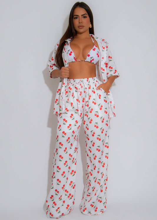 Sweet Stroll Pant Set White