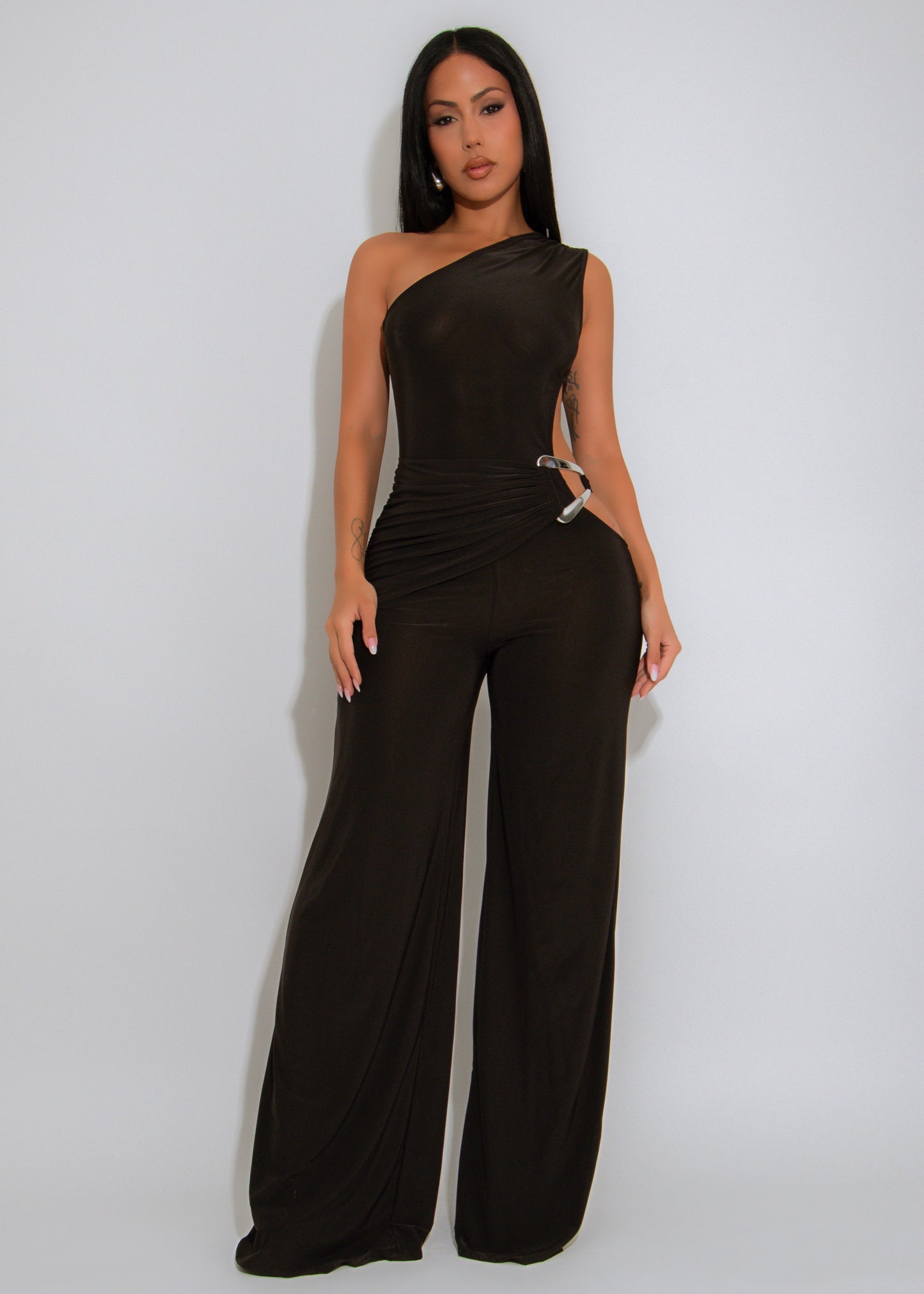 Radiant Ruched Jumpsuit Black