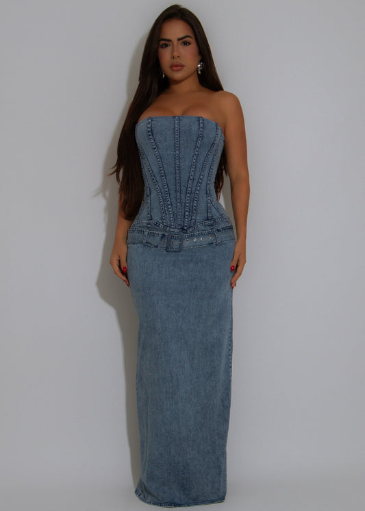 Rivet Muse Midi Dress Denim