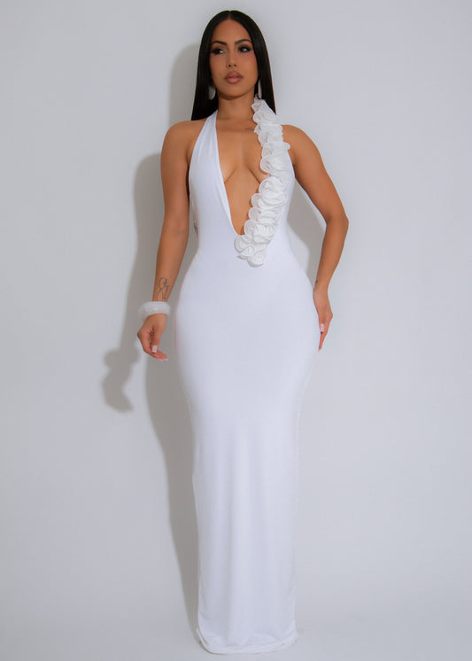 Hot For Life Floral Maxi Dress White