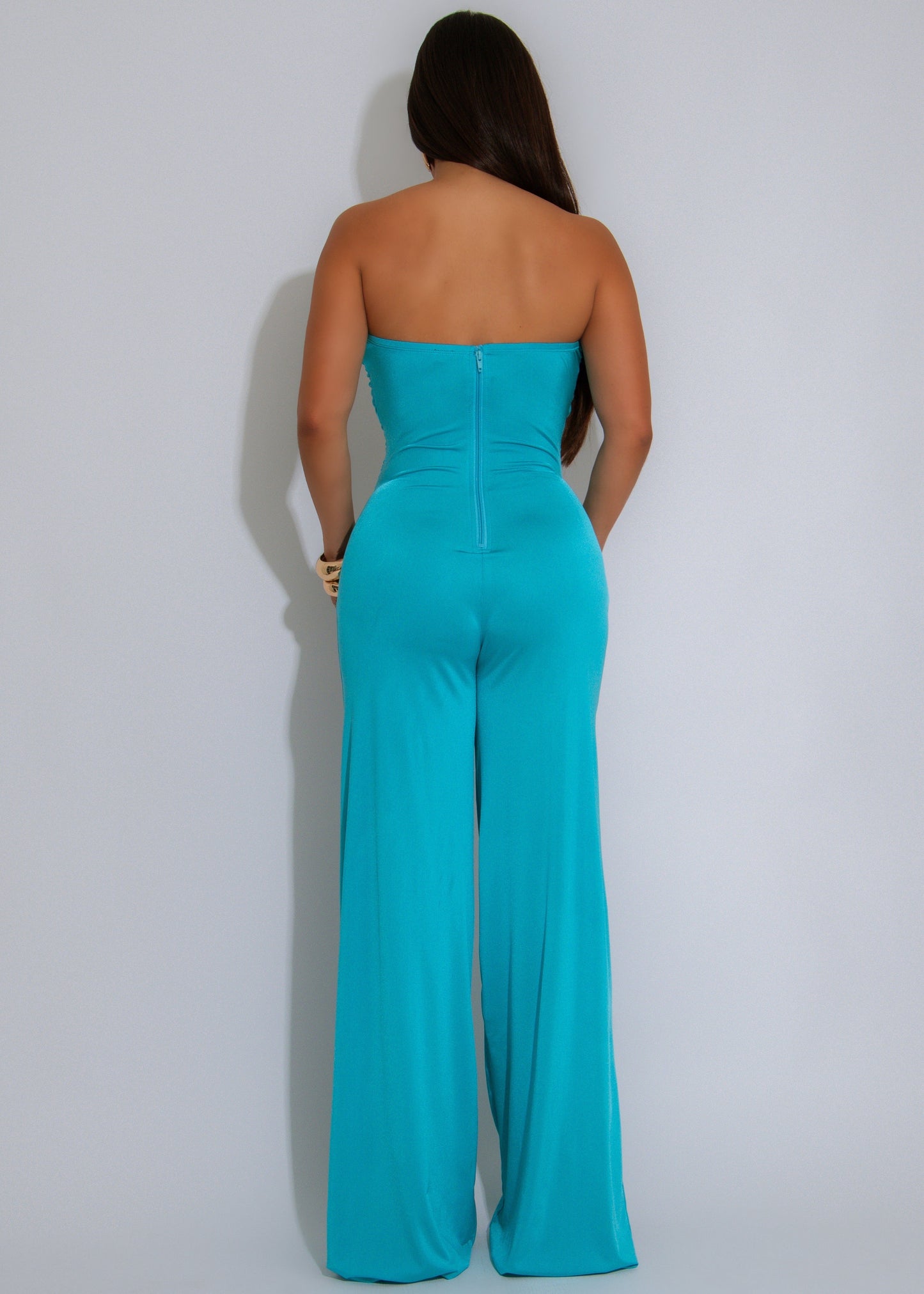 Isla Siren Ruched Jumpsuit Blue