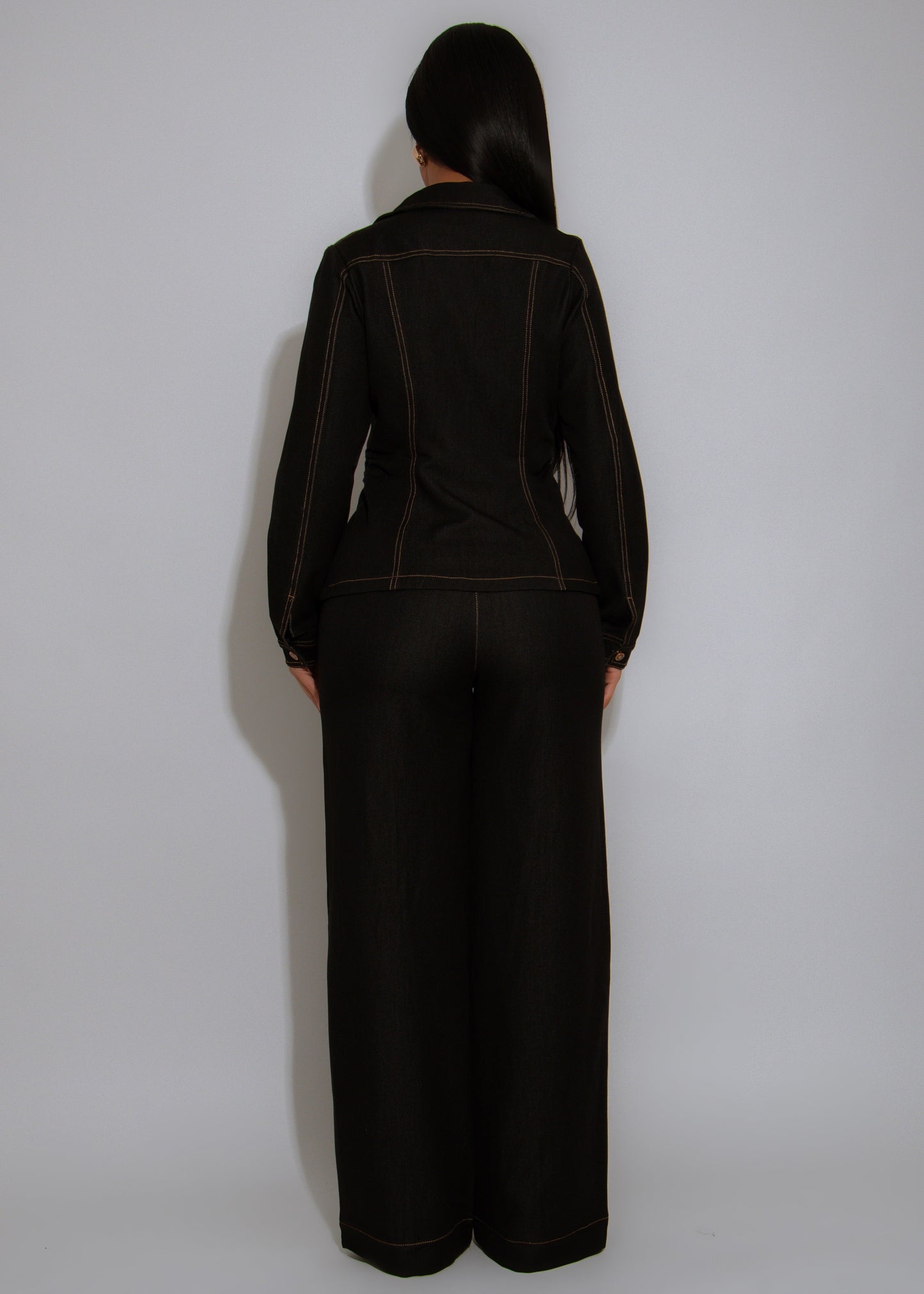 Metro Flow Ruched Pant Set Black