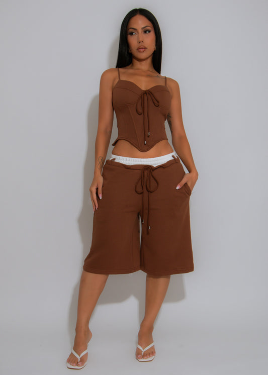 Heat Check Short Set Brown