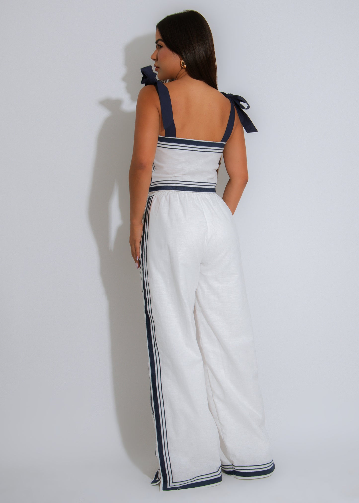 Sailor’s Muse Stripes Pant Set White