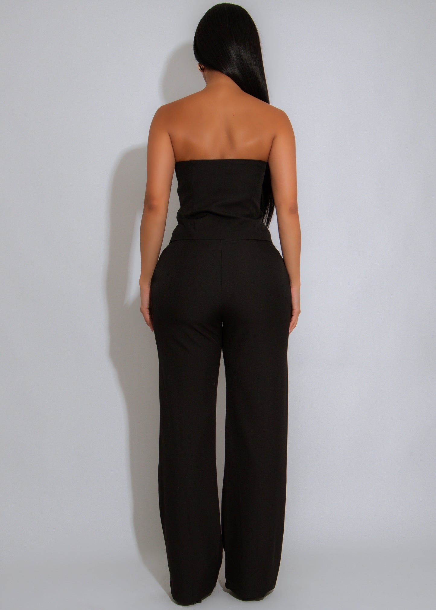 Power Poise Belted Pant Set Black