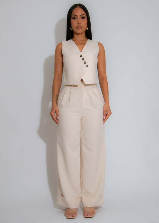 Boardroom Muse Pant Set Nude