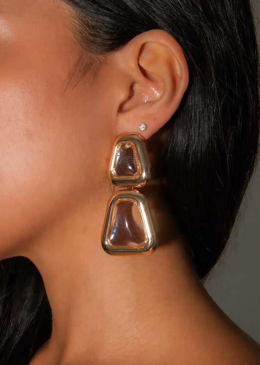 Mirage Gemstone Drops Earrings Clear