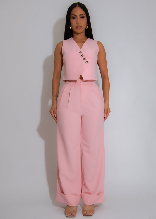 Boardroom Muse Pant Set Pink