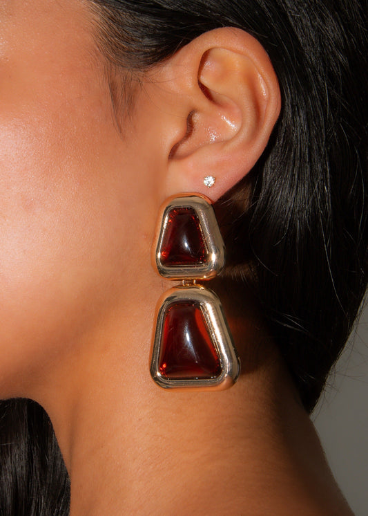 Mirage Gemstone Drops Earrings Brown
