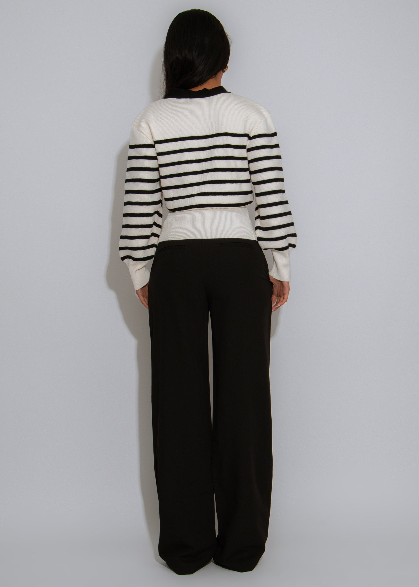 Atlantic Stripes Ribbed Sweater White