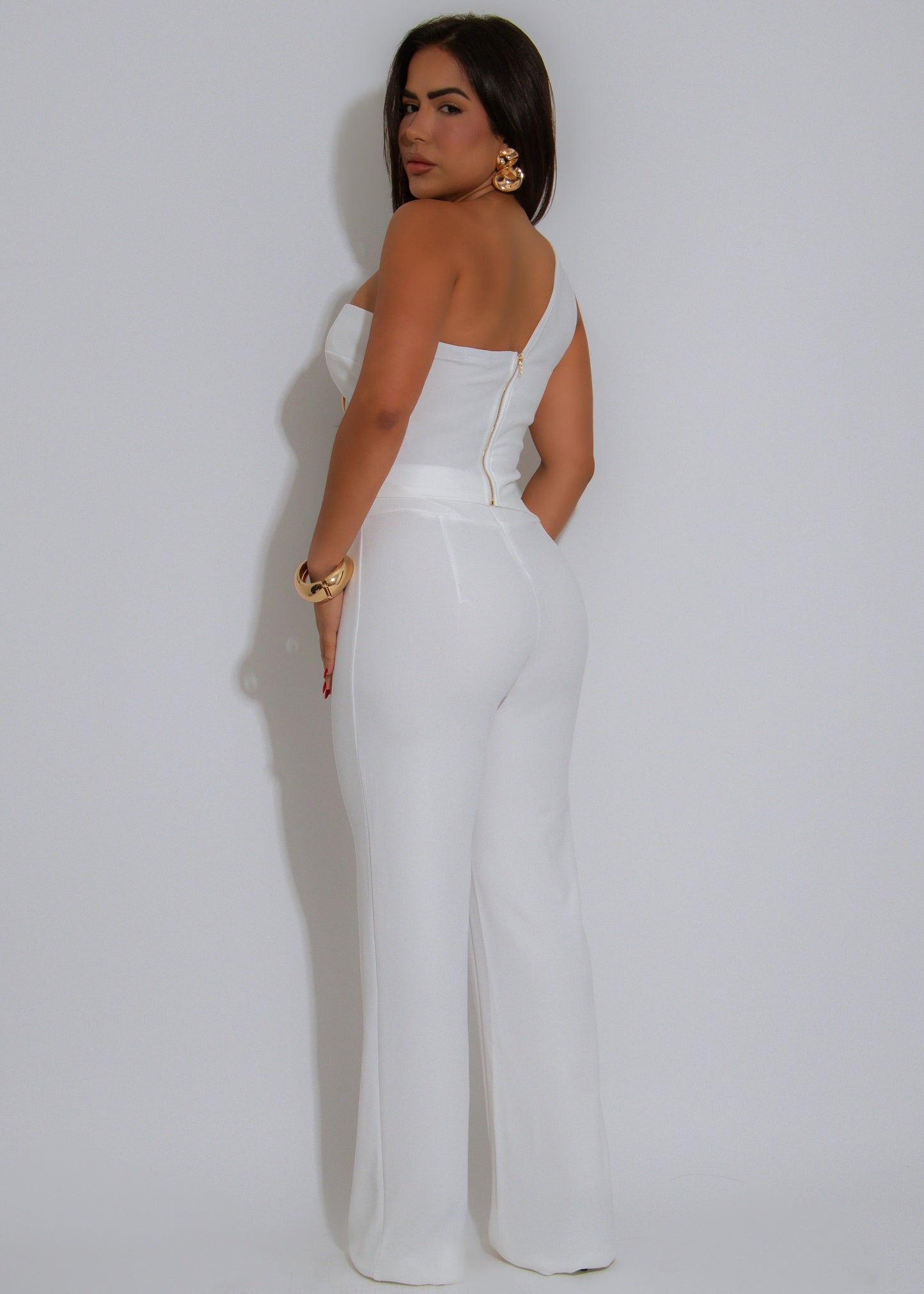 Sculpted Ease Pant Set White