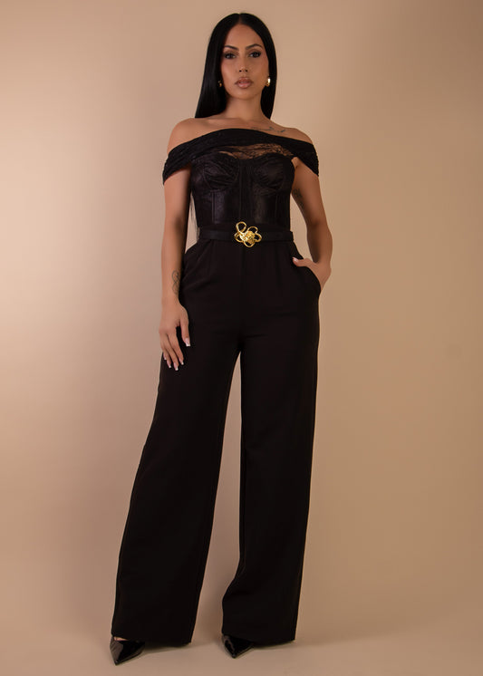 Shadow Muse Lace Jumpsuit Black