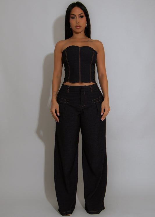 Off-Duty Muse Pant Set Dark Denim