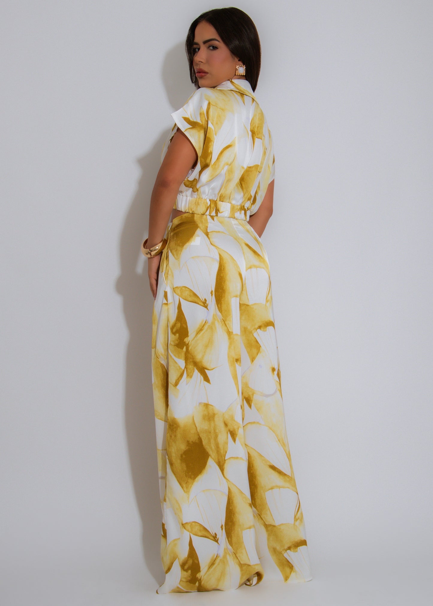 Electric Eden Floral Pant Set Green