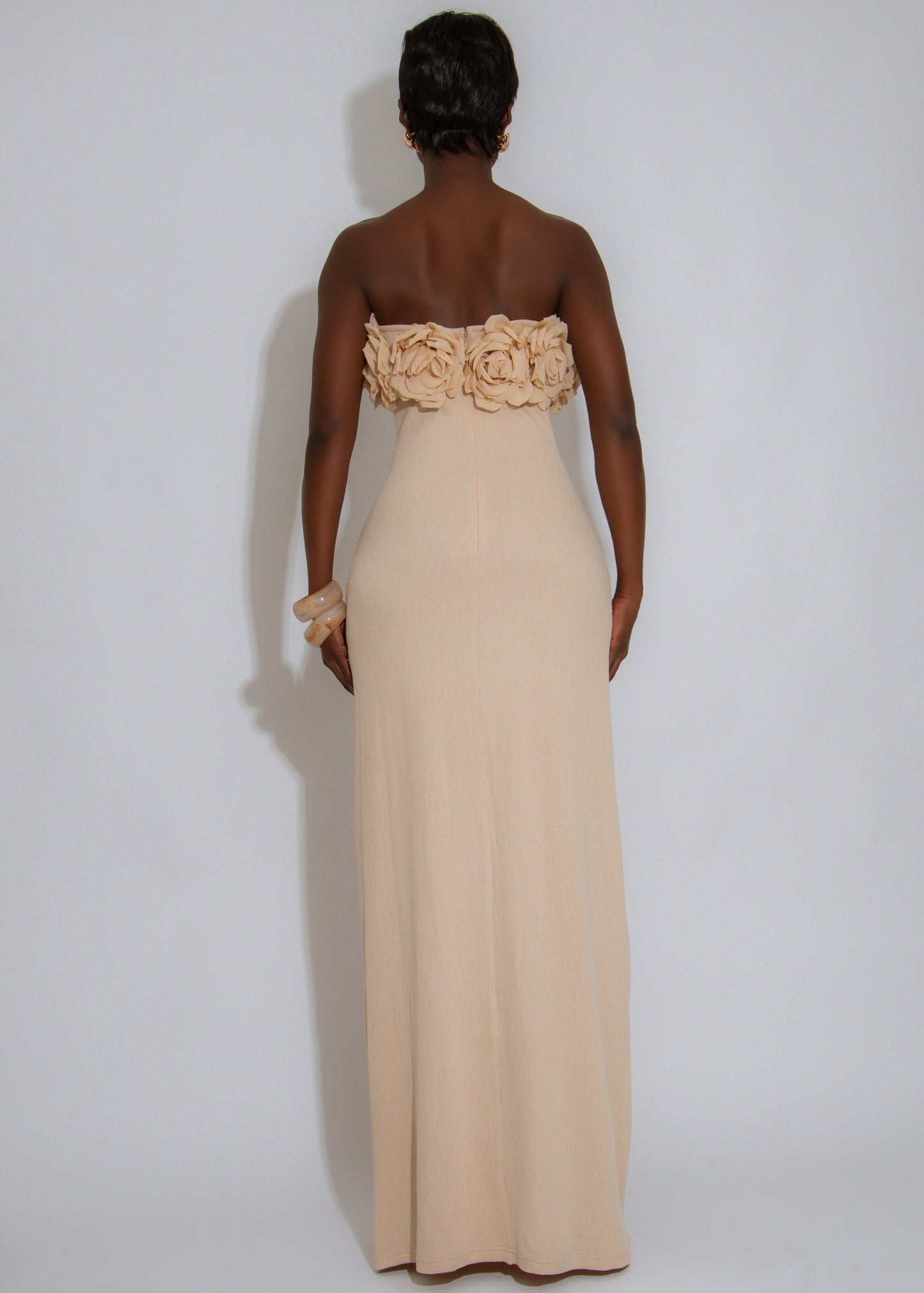 Spring Floral Love Maxi Dress Nude