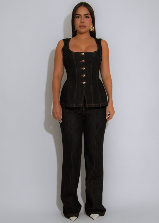Gold Rush Pant Set Black