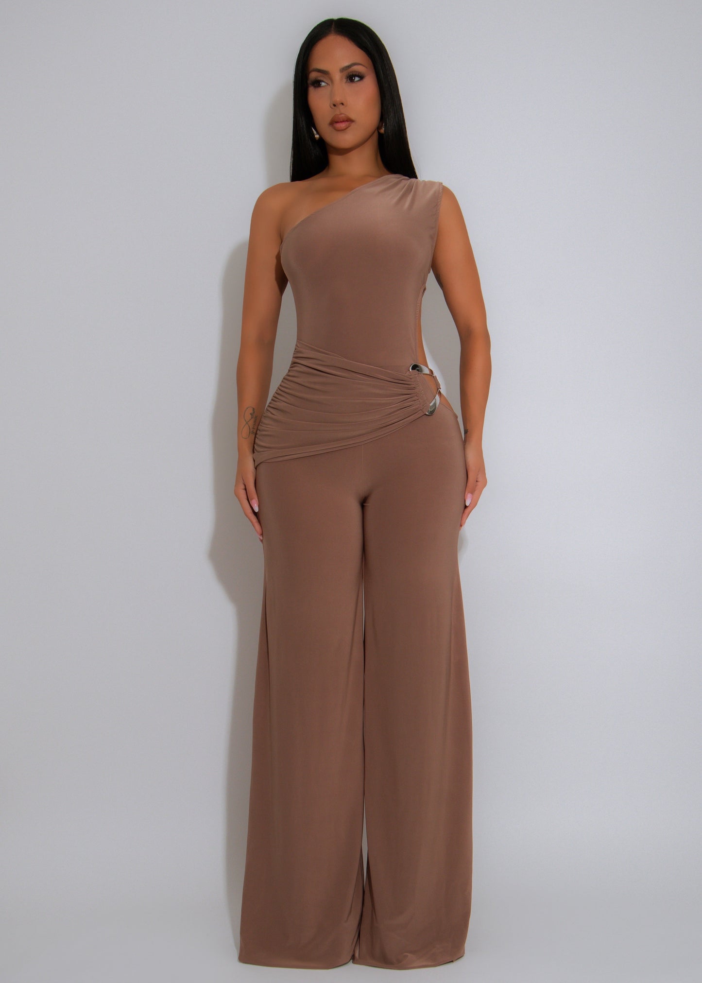 Radiant Ruched Jumpsuit Nude