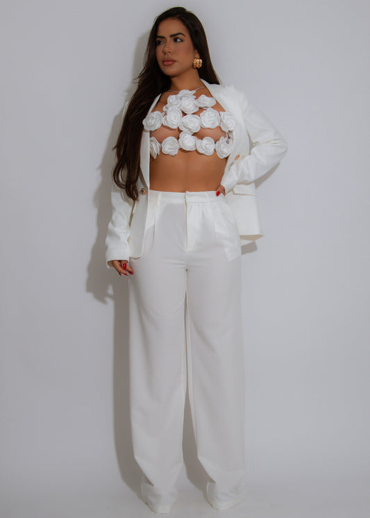Sharp Code Pant White