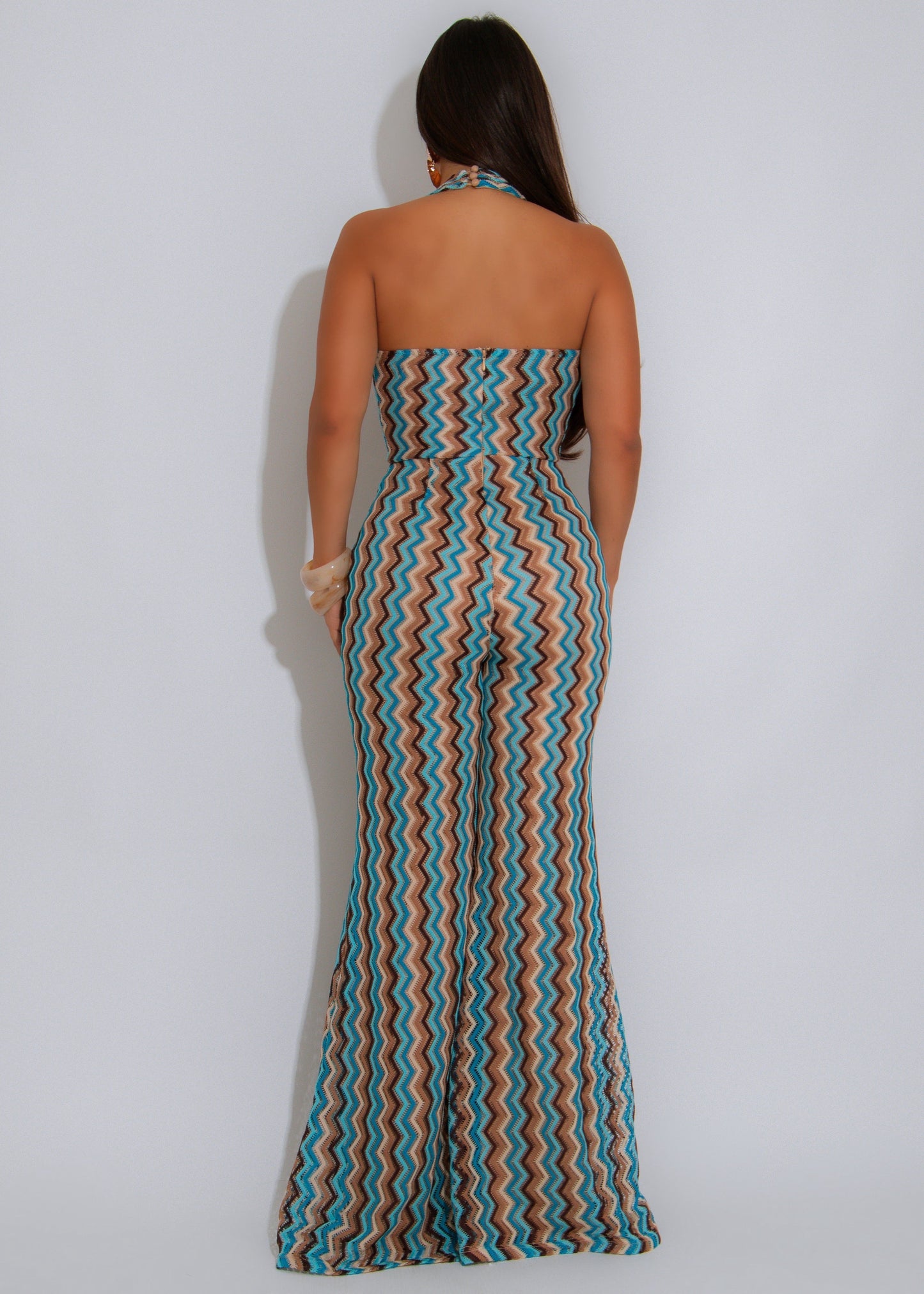 Pretty Sweet Knit Jumpsuit Blue