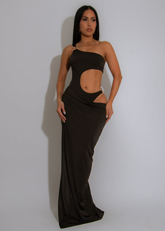 Serpent Seduction Maxi Dress Black